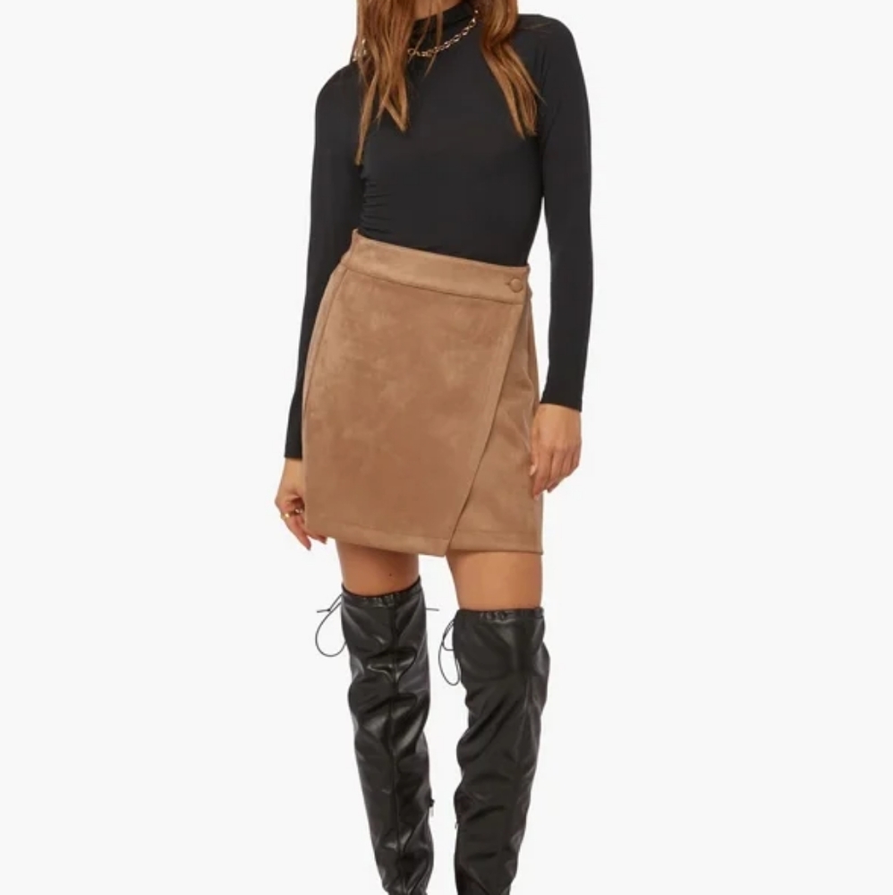 Just Fab Faux Suede Mini Skirt